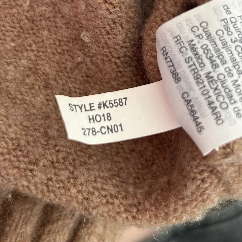 J.Crew Camel Oversized Crewneck‎ Sweater in Super Soft Yarn Wool Alpaca Size XS
